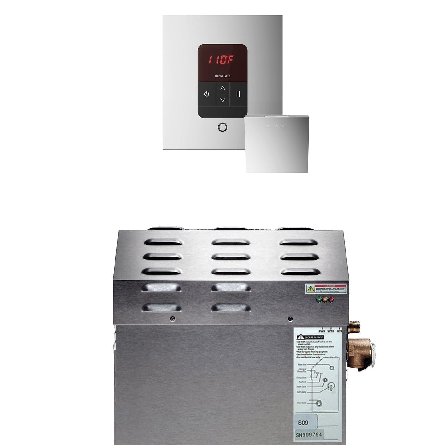 MrSteam e-SERIES MSSUPER3EC1 15 kW Steam Bath Generator Incl iTempo Polished Chrome Control