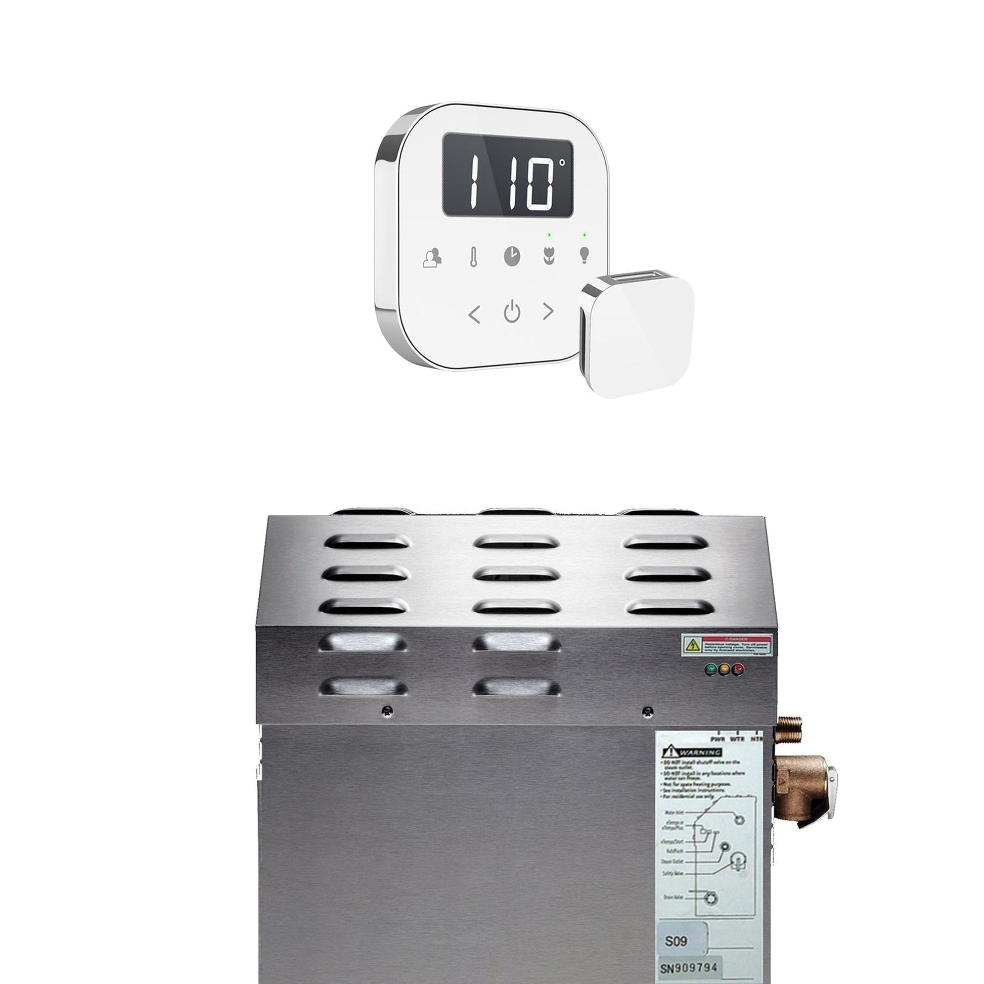 MrSteam e-SERIES MSSUPER3EC1 15 kW Steam Generator Incl AirTempo Polished Chrome Control