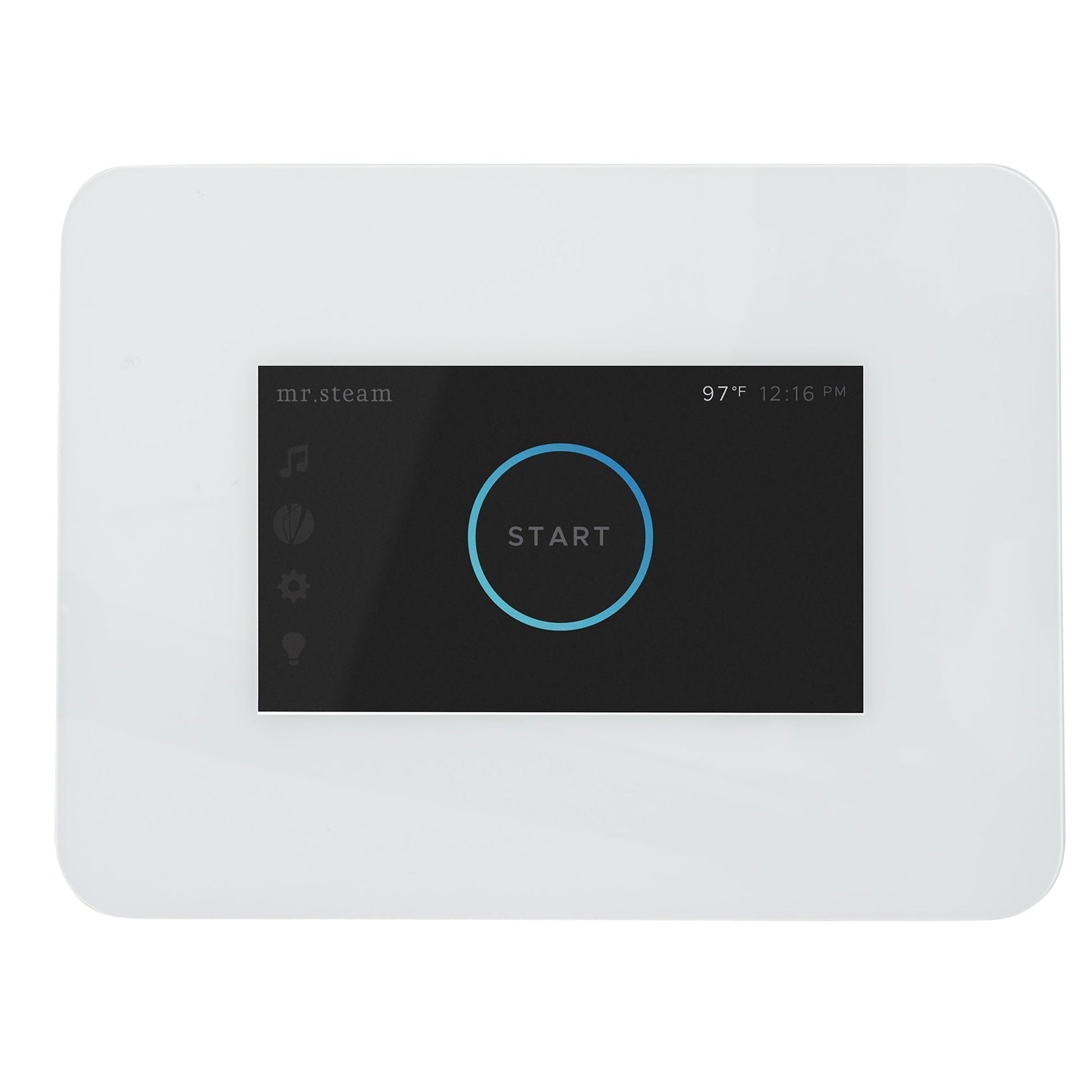 MrSteam iButler 28" x 13" x 11" Matte Black Linear Steam Generator Control Kit Package in White with Autoflush, Condensation Pan, Steamlinx, Steamhead