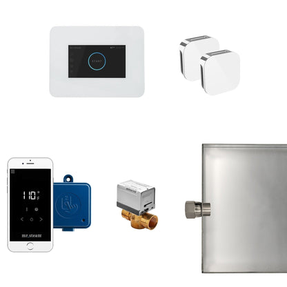 MrSteam iButler 36" x 12"x 12" white in Max Steam Generator Control Kit Package with Autoflush, Condensation Pan, Steamlinx, Steamhead