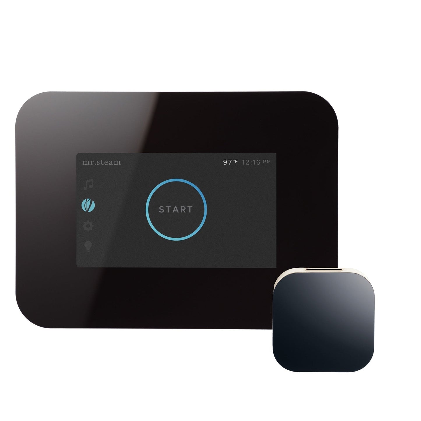 MrSteam iButler Max 36" x 12 x 12 Brushed Nickel Linear Steam Generator Control Kit Package in Black with Autoflush, Condensation Pan, Steamlinx, Steamhead