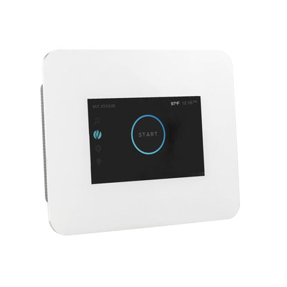 MrSteam iDream 27" x 22" x 18" white in Linear Brushed Bronze Steam Generator Control Kit Package