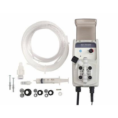 MrSteam iDream 36" x 24" x 18" Black Max Linear Satin Brass Steam Generator Control Kit Package