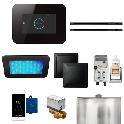 MrSteam iDream 36" x 24" x 18" Black in Max Linear Matte Black Steam Generator Control Kit Package