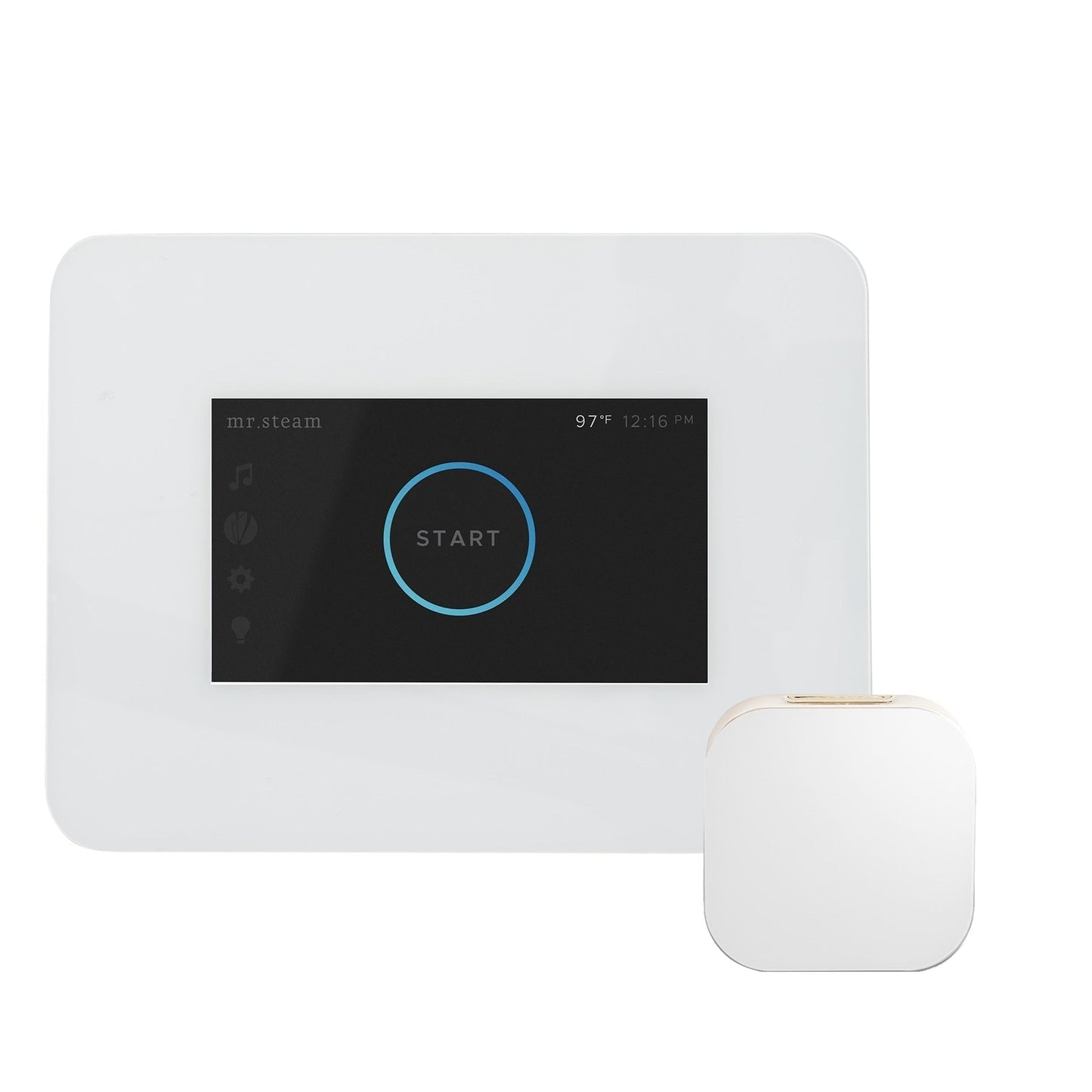 MrSteam iDream 36" x 24" x 18" White Max Linear Brushed Nickel Steam Generator Control Kit Package