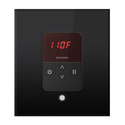 MrSteam iTempo 5" x 5" x 1" Black in Square Steam Shower Control with Polished Chrome Bezel