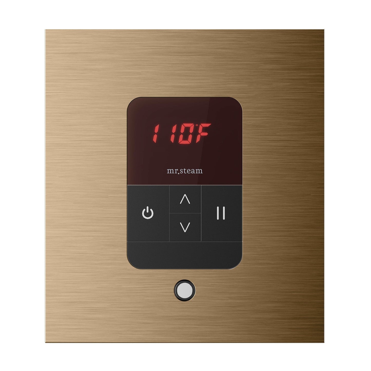 MrSteam iTempo 5" x 5" x 1" Brushed Bronze in Square Steam Shower Control