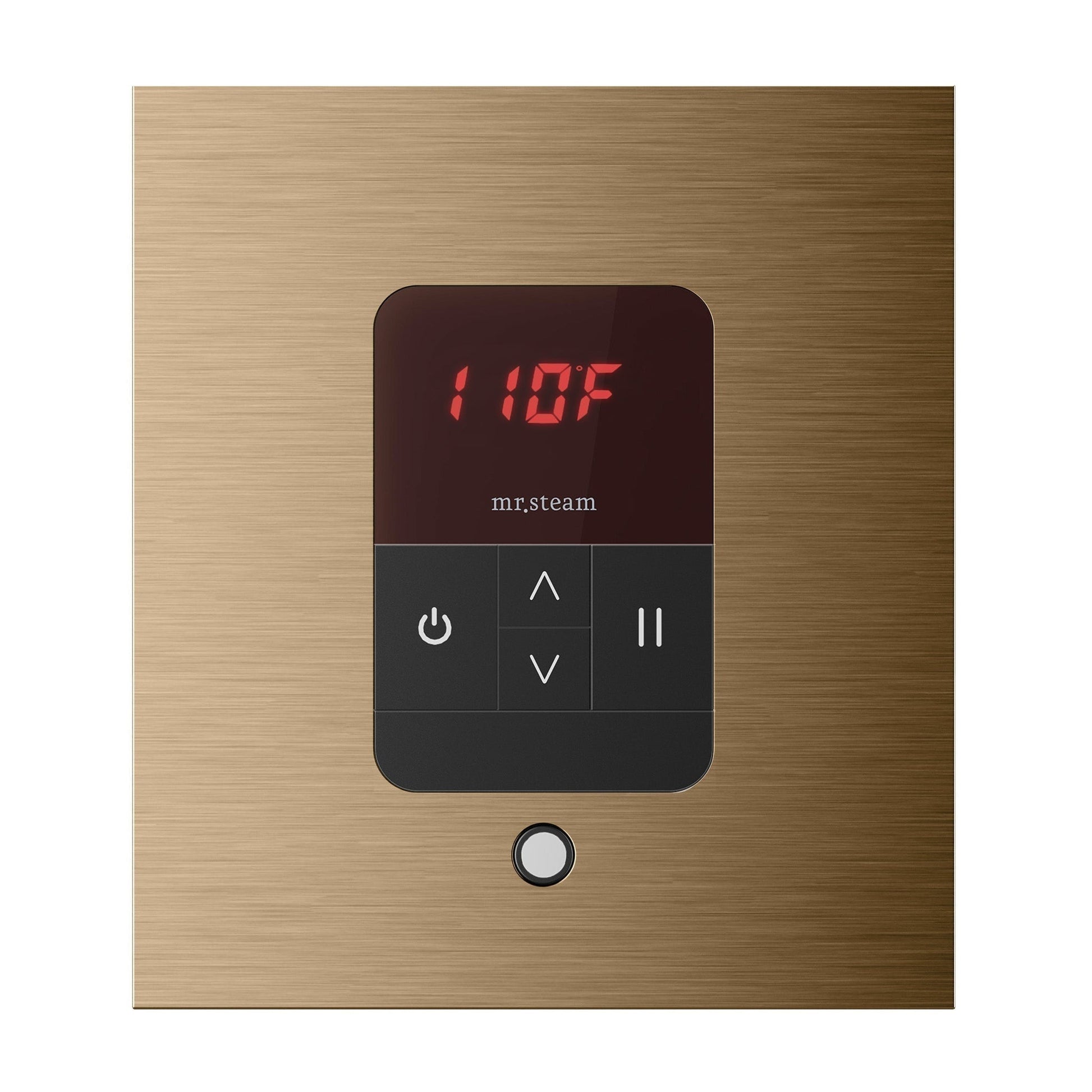 MrSteam iTempo 5" x 5" x 1" Brushed Bronze in Square Steam Shower Control
