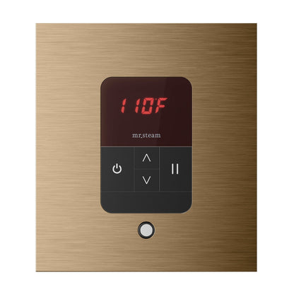 MrSteam iTempo 5" x 5" x 1" Brushed Bronze in Square Steam Shower Control