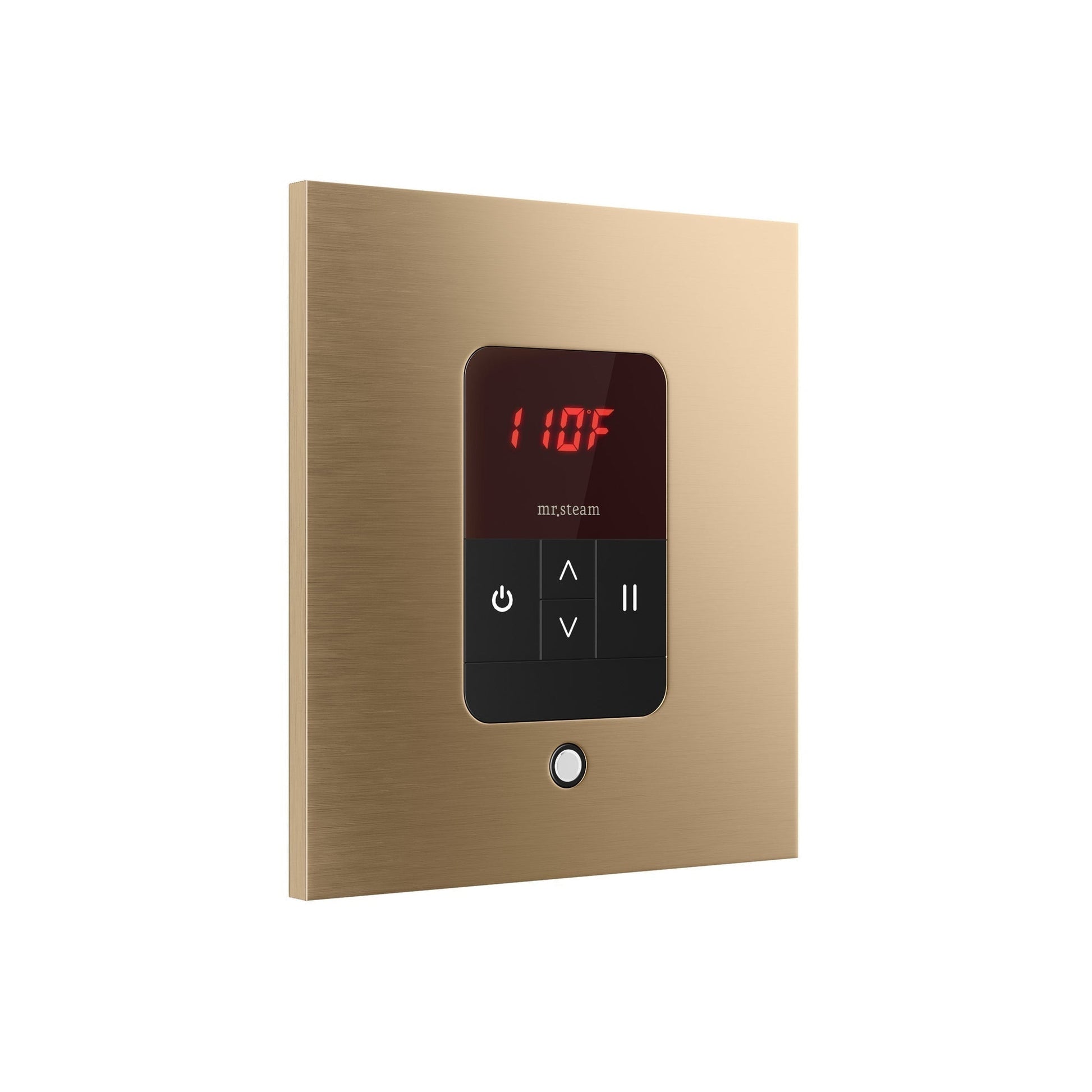 MrSteam iTempo 5" x 5" x 1" Brushed Bronze in Square Steam Shower Control