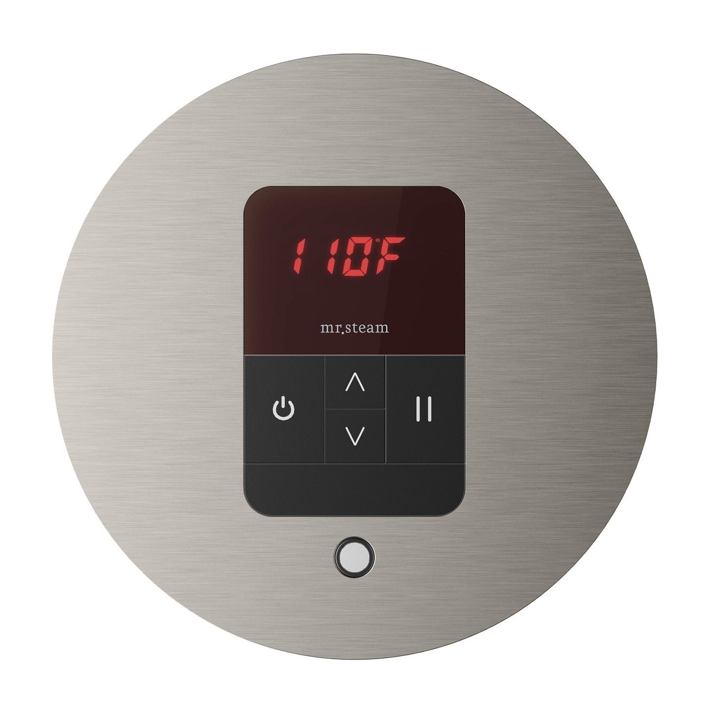 MrSteam iTempo 5" x 5" x 1" Brushed Nickel Round Steam Shower Control