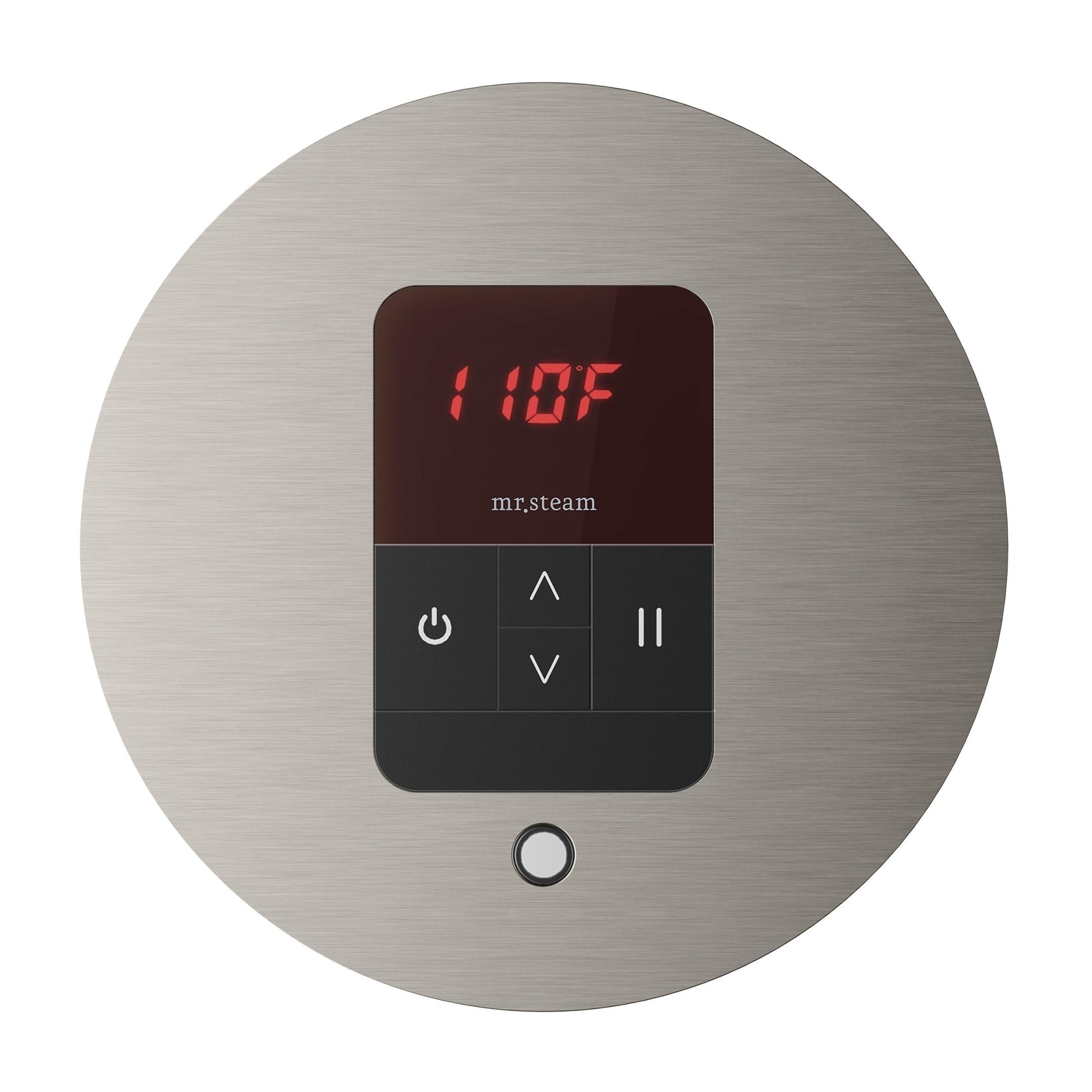 MrSteam iTempo 5" x 5" x 1" Brushed Nickel Round Steam Shower Control