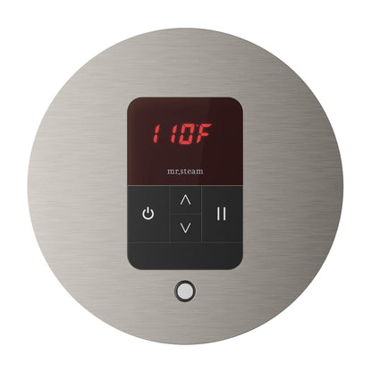 MrSteam iTempo 5" x 5" x 1" Brushed Nickel Round Steam Shower Control