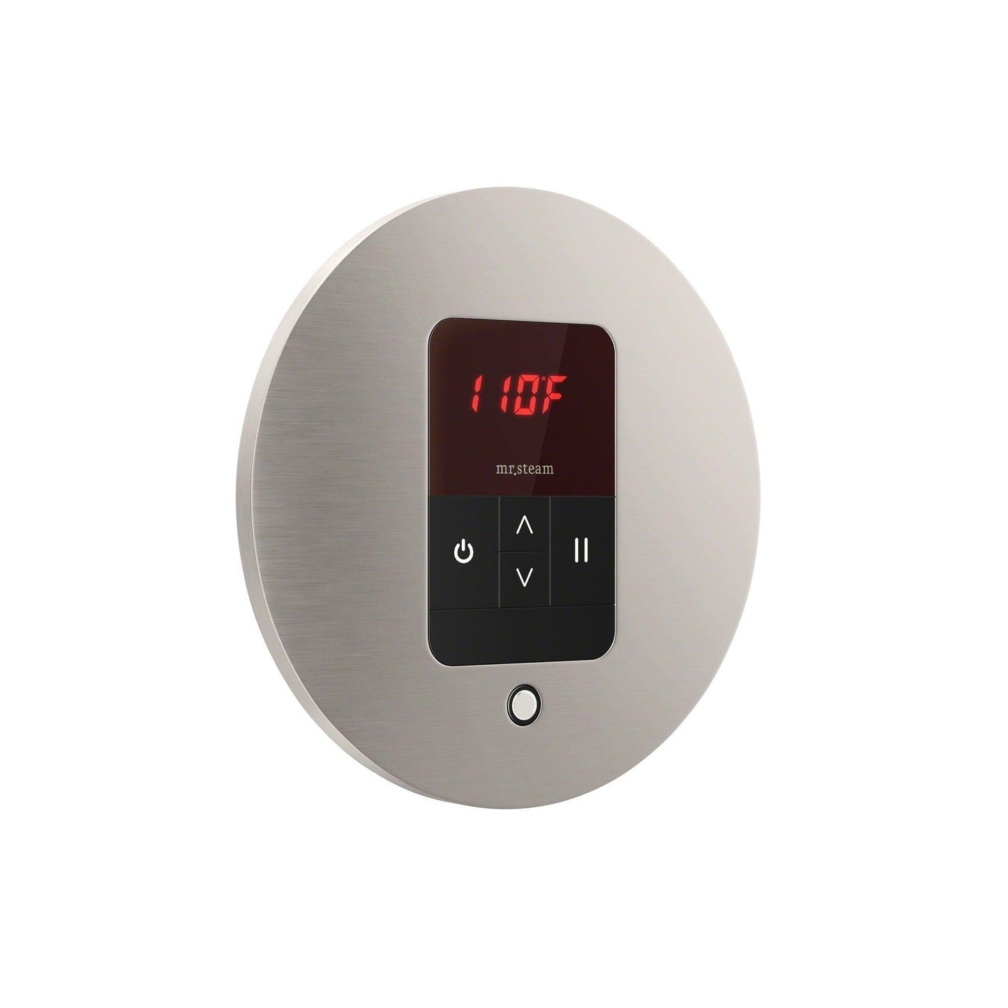 MrSteam iTempo 5" x 5" x 1" Brushed Nickel Round Steam Shower Control