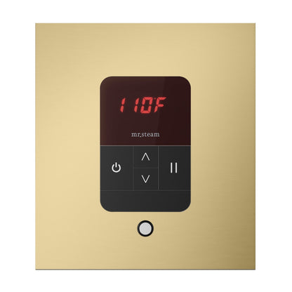 MrSteam iTempo 5" x 5" x 1" Satin Brass in Square Steam Shower Control