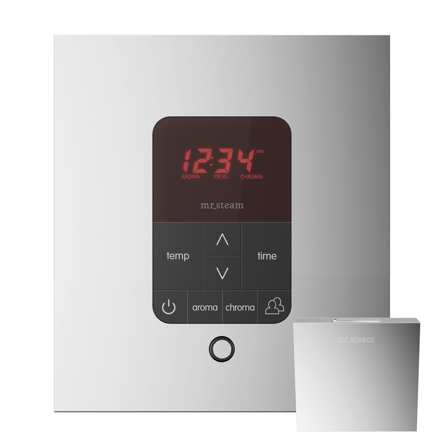 MrSteam iTempoPlus 5" x 4" x 1" Brushed Nickel in Square Steam Shower Control