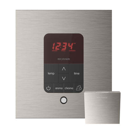 MrSteam iTempoPlus 5" x 4" x 1" Brushed Nickel in Square Steam Shower Control
