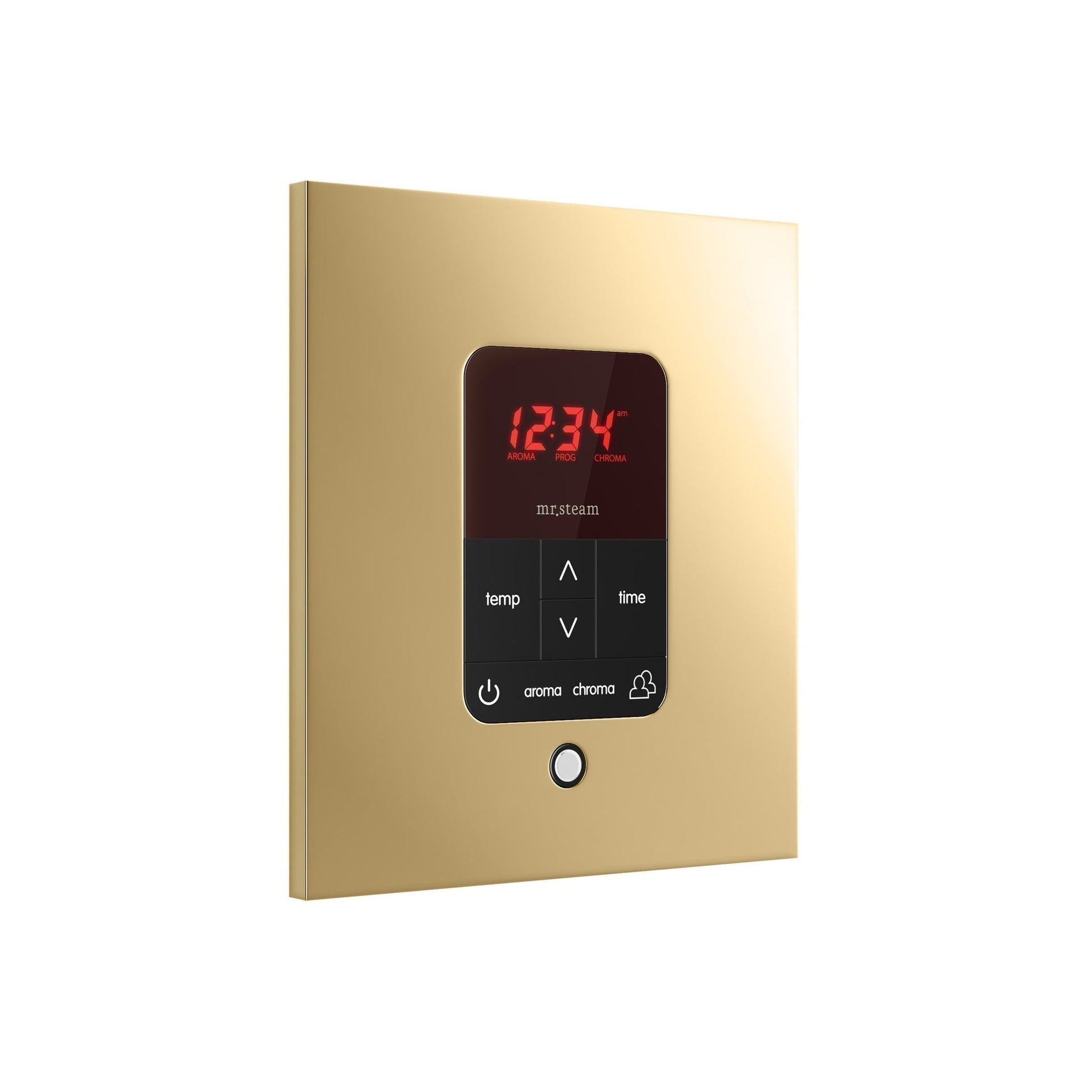 MrSteam iTempoPlus 5" x 4" x 1" Polished Brass in Square Steam Shower Control