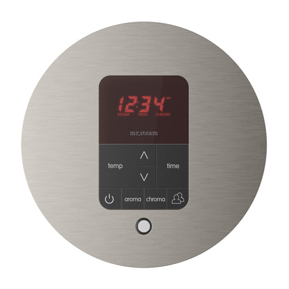 MrSteam iTempoPlus 5" x 5" x 1" Brushed Nickel in Round Steam Shower Control