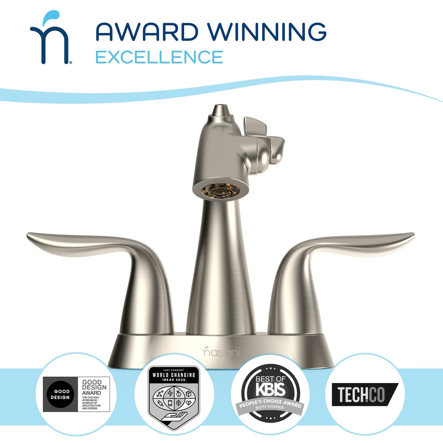 Nasoni Da Vinci 4" Polished Chrome Centerset Fountain Faucet With Pop-Up Drain