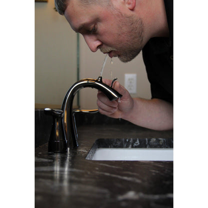 Nasoni Da Vinci 8" Brushed Nickel Widespread Fountain Faucet With Pop-Up Drain