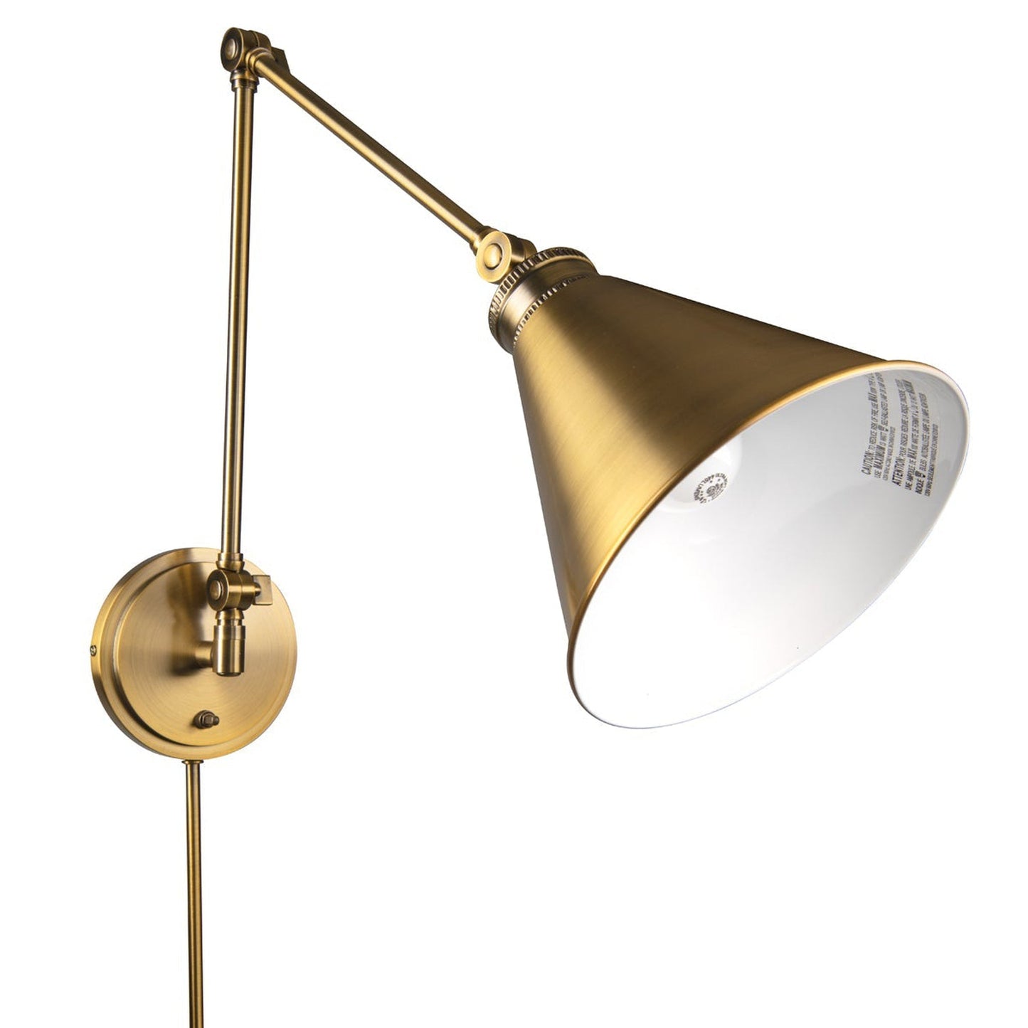 Norwell Lighting Aiden 19" x 8" 1-Light Aged Brass Moveable Swing Arm Sconce
