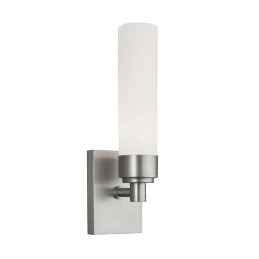 Norwell Lighting Alex 11" x 3" 1-Light Brushed Nickel Vanity Light With Matte Opal Glass Diffuser
