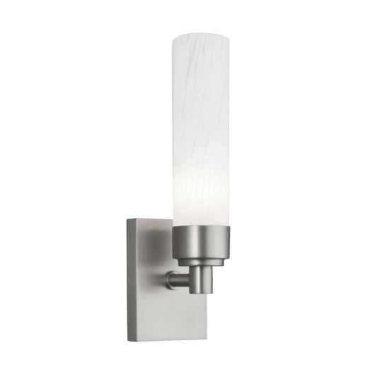 Norwell Lighting Alex 11" x 3" 1-Light Brushed Nickel Vanity Light With Splashed Opal Glass Diffuser