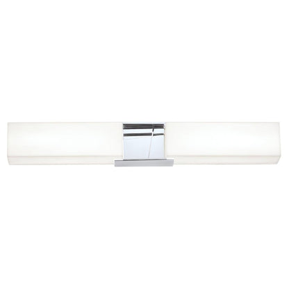 Norwell Lighting Artemis 24" 2-Light Chrome LED Vanity Sconce With Matte Opal Acrylic Diffusers