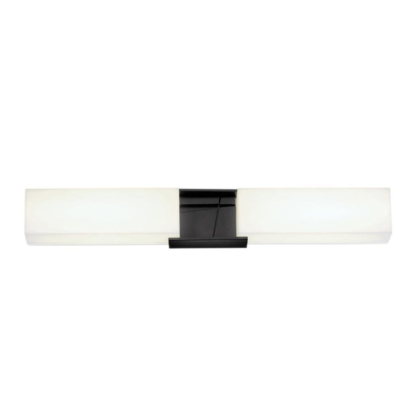 Norwell Lighting Artemis 24" 2-Light Matte Black LED Vanity Sconce With Matte Opal Acrylic Diffusers