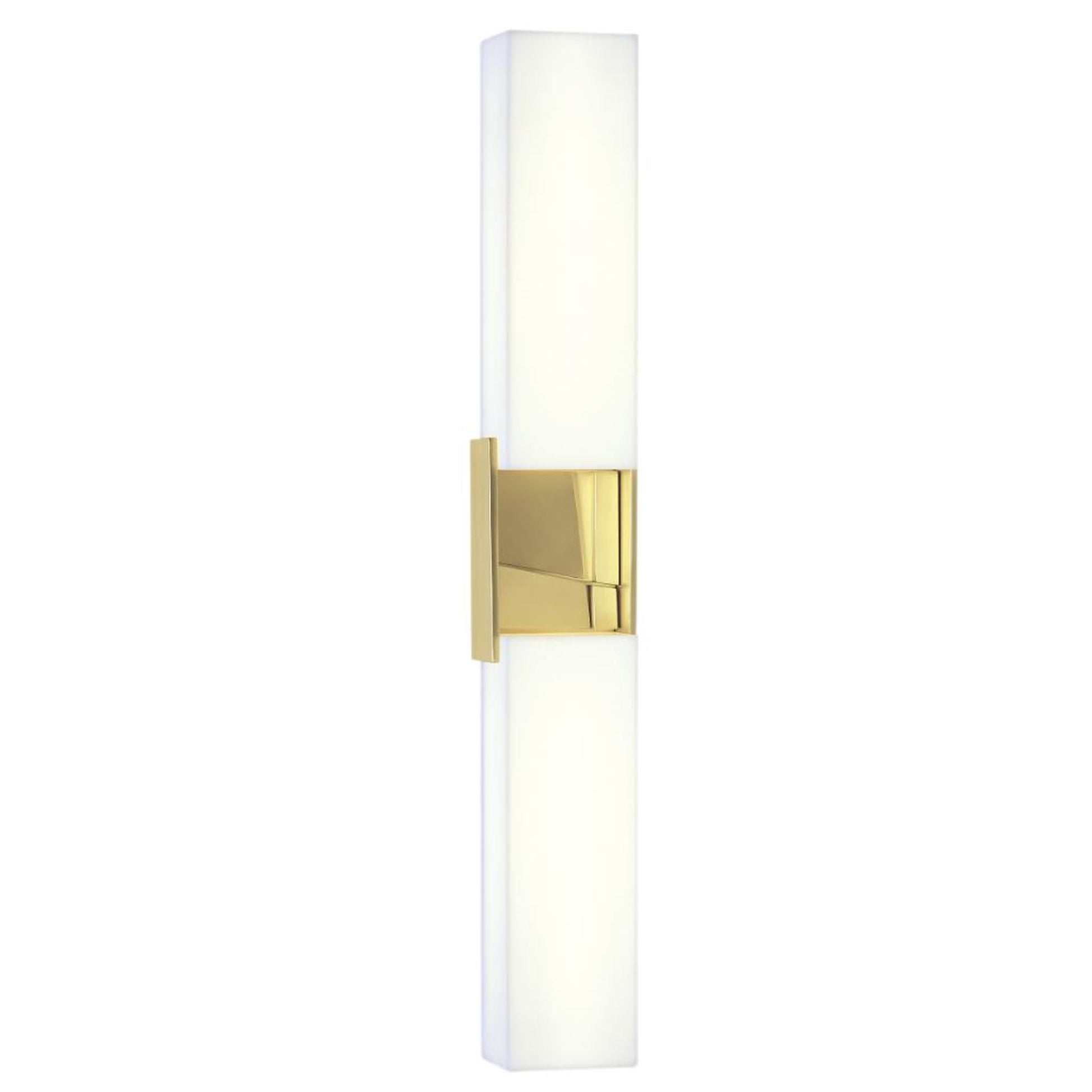 Norwell Lighting Artemis 24" 2-Light Satin Brass LED Vanity Sconce With Matte Opal Acrylic Diffusers