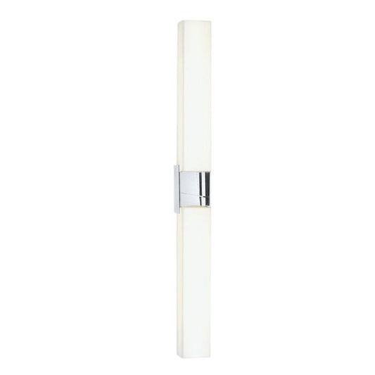 Norwell Lighting Artemis 36" 2-Light Chrome LED Vanity Sconce With Matte Opal Acrylic Diffusers
