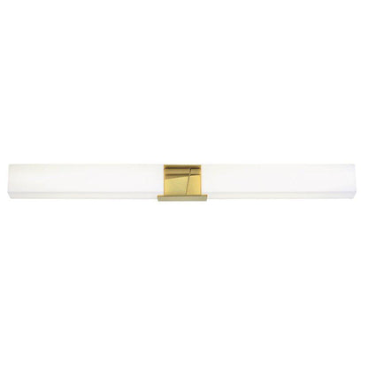 Norwell Lighting Artemis 36" 2-Light Satin Brass LED Vanity Sconce With Matte Opal Acrylic Diffusers