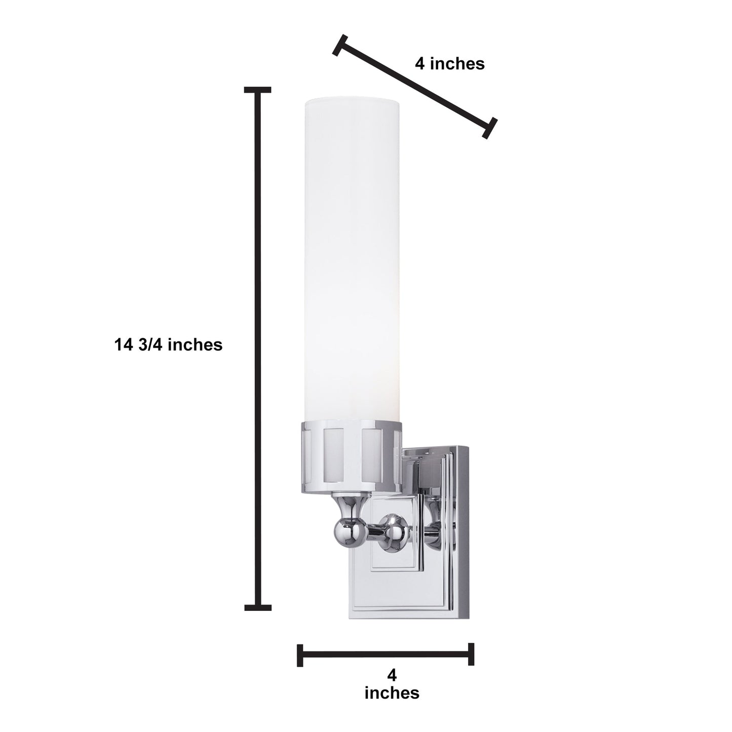 Norwell Lighting Astor 15" x 4" Polished Nickel LED Vanity Wall Sconce With Shiny Opal Glass Diffuser