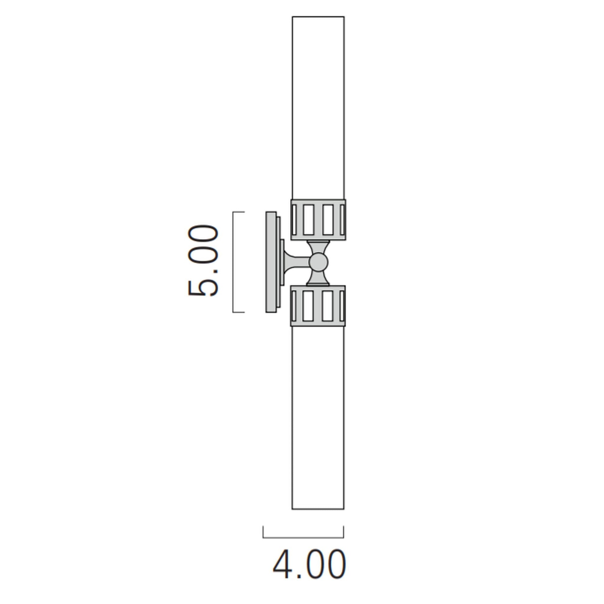 Norwell Lighting Astor 4" x 25" 2-Light Chrome Horizontal/Vertical Vanity Wall Sconce With Shiny Opal Glass Diffuser