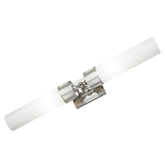 Norwell Lighting Astor 4" x 25" 2-Light Chrome Horizontal/Vertical Vanity Wall Sconce With Shiny Opal Glass Diffuser