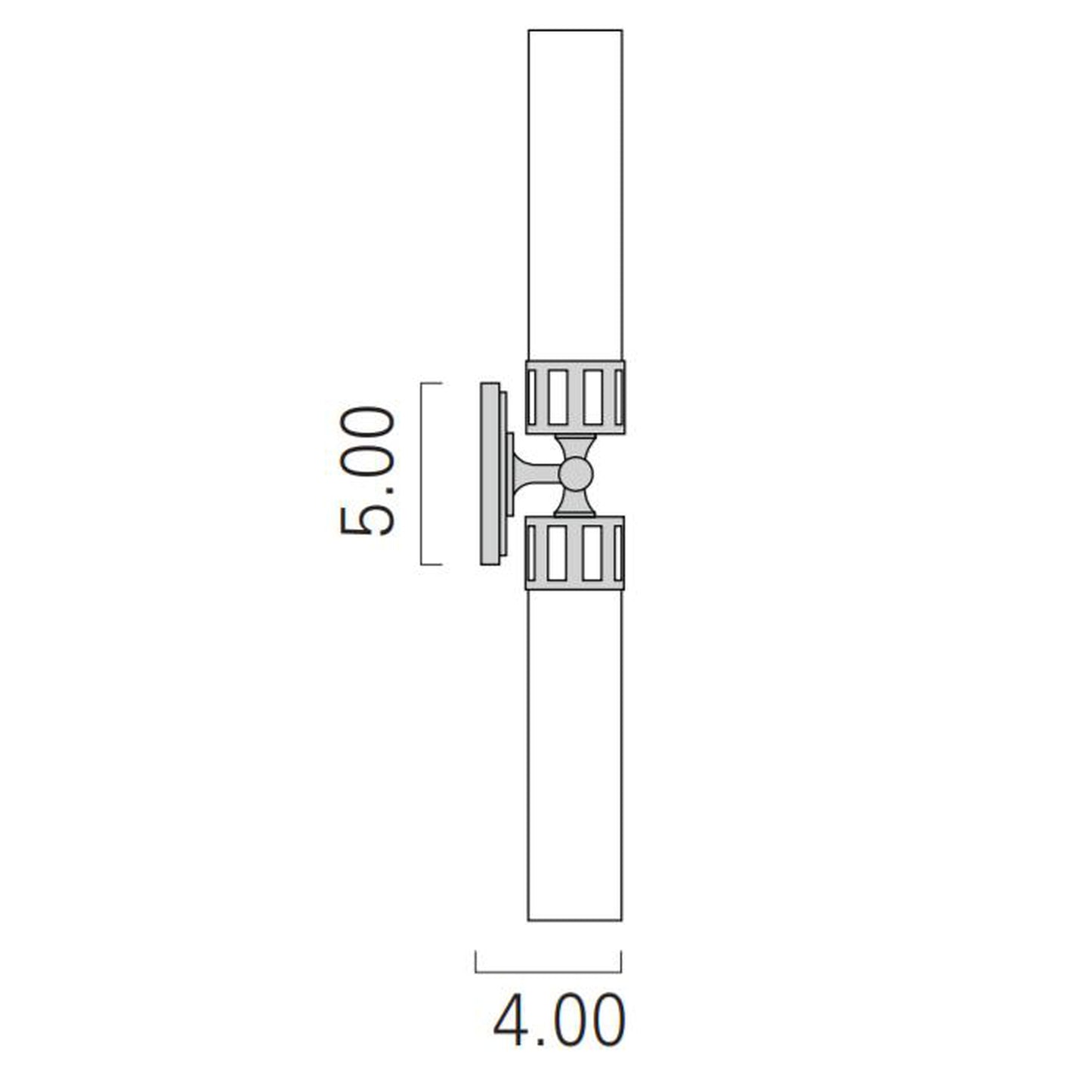 Norwell Lighting Astor 4" x 25" 2-Light Polished Nickel Horizontal/Vertical Vanity Wall Sconce With Shiny Opal Glass Diffuser