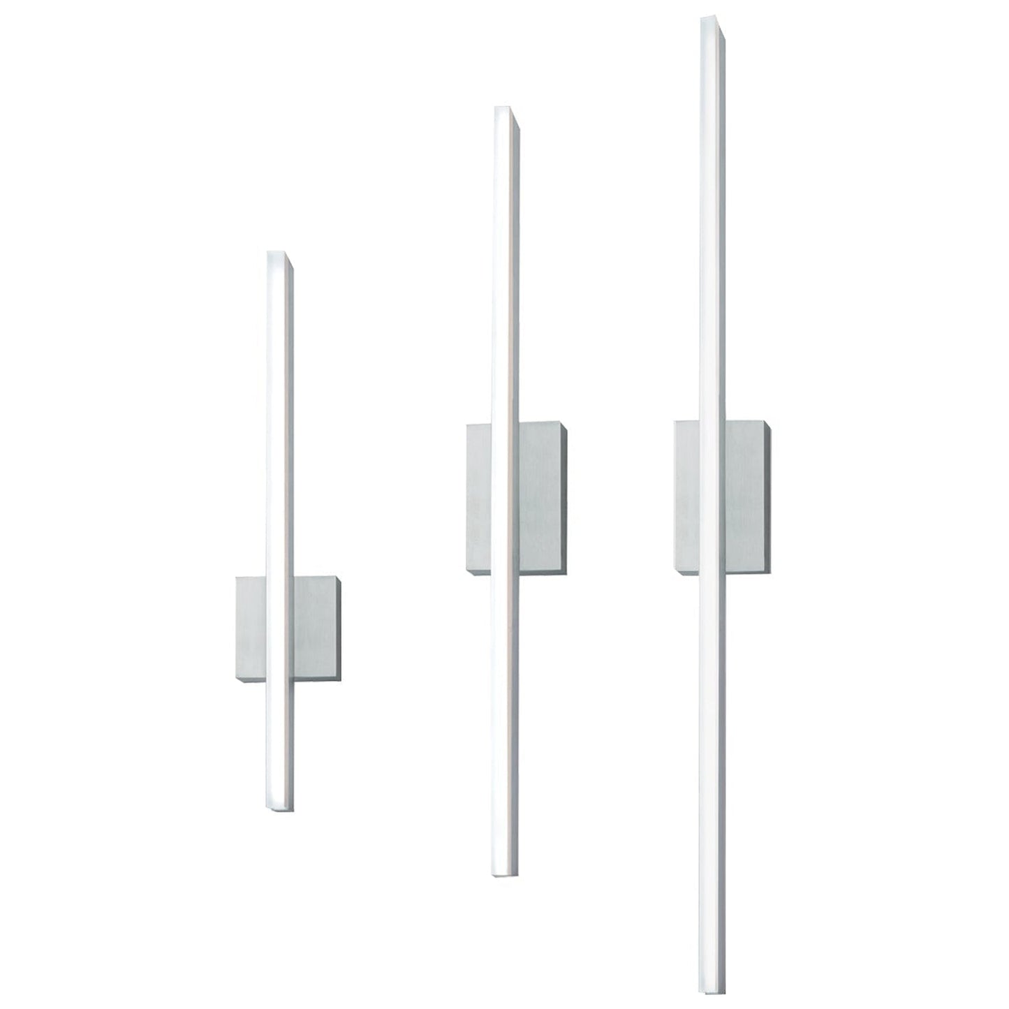 Norwell Lighting Ava 24" 1-Light Brushed Aluminum Vanity LED Sconce With Matte Opal Acrylic Diffuser