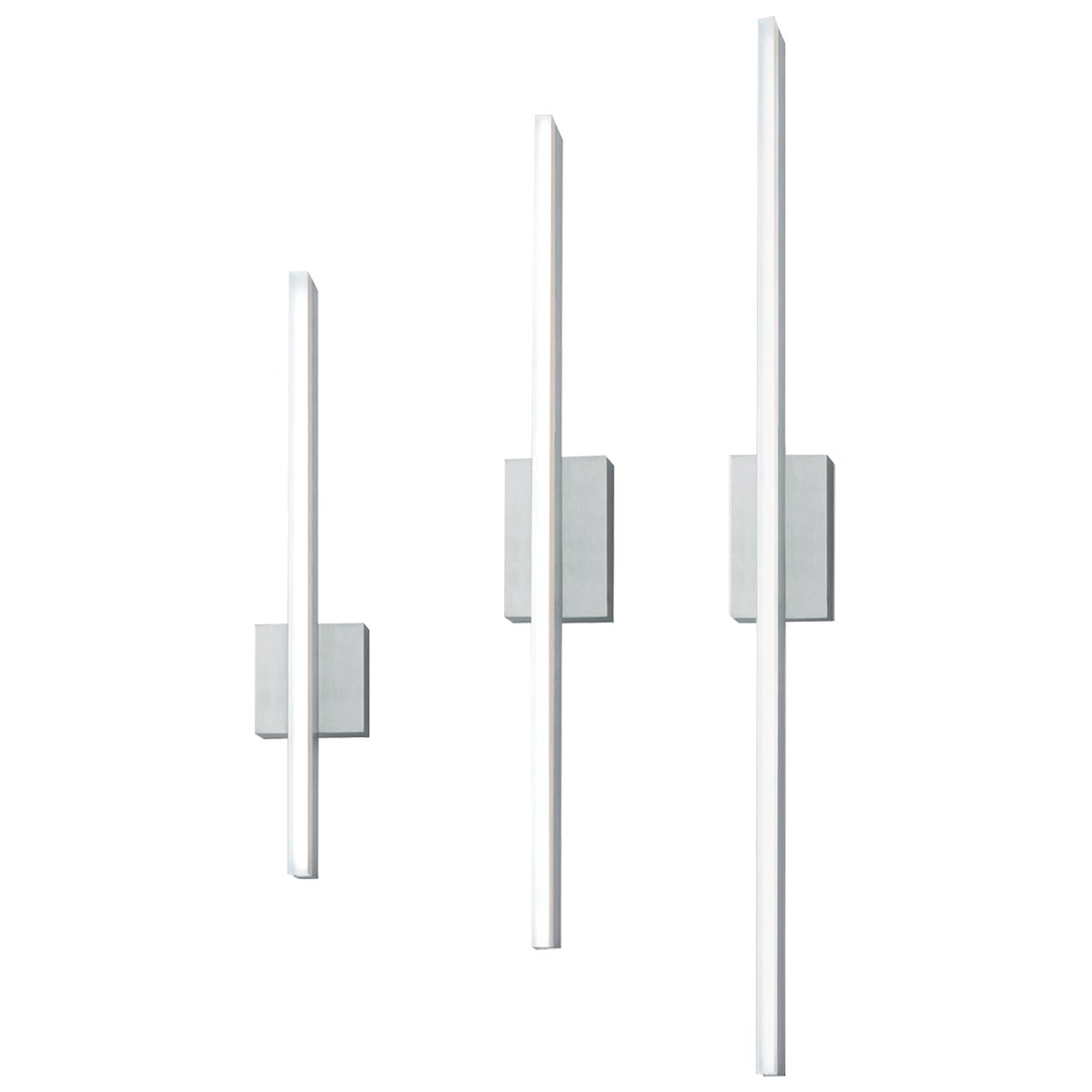 Norwell Lighting Ava 36" 1-Light Brushed Aluminum Vanity LED Sconce With Matte Opal Acrylic Diffuser