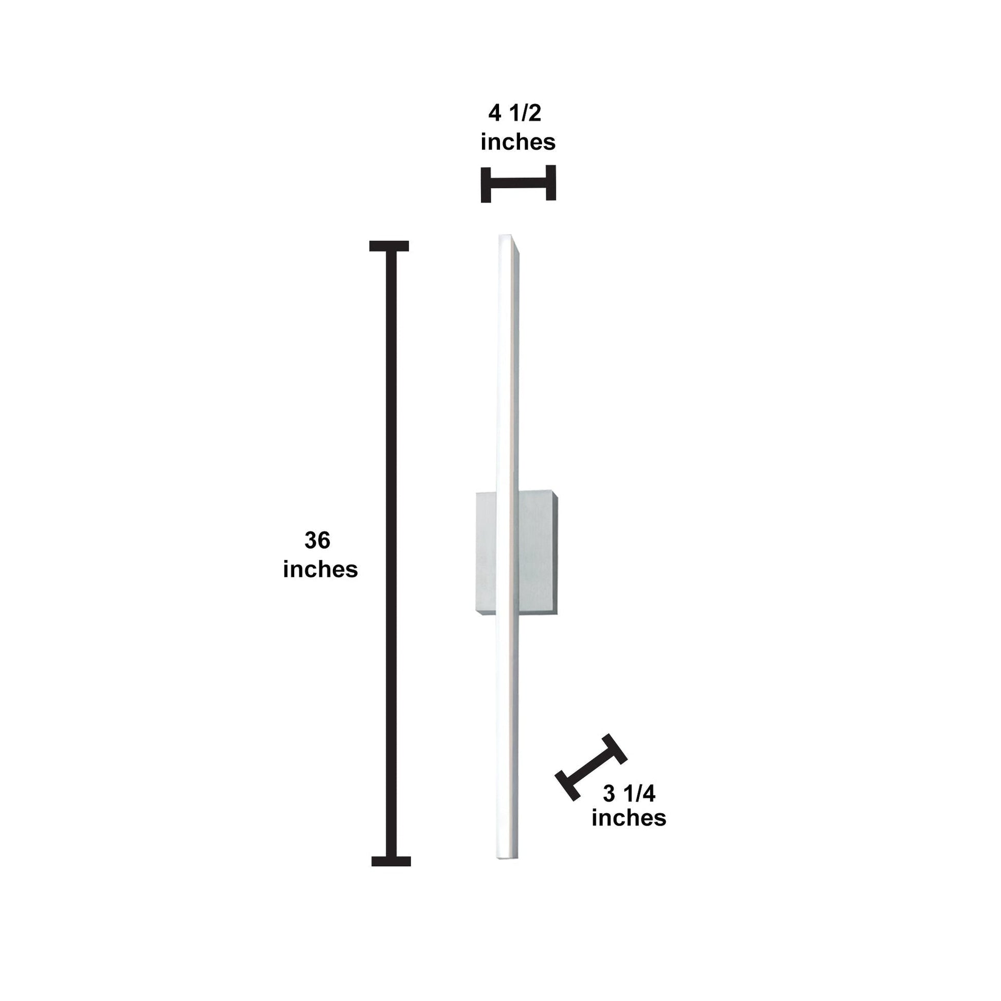 Norwell Lighting Ava 36" 1-Light Brushed Aluminum Vanity LED Sconce With Matte Opal Acrylic Diffuser