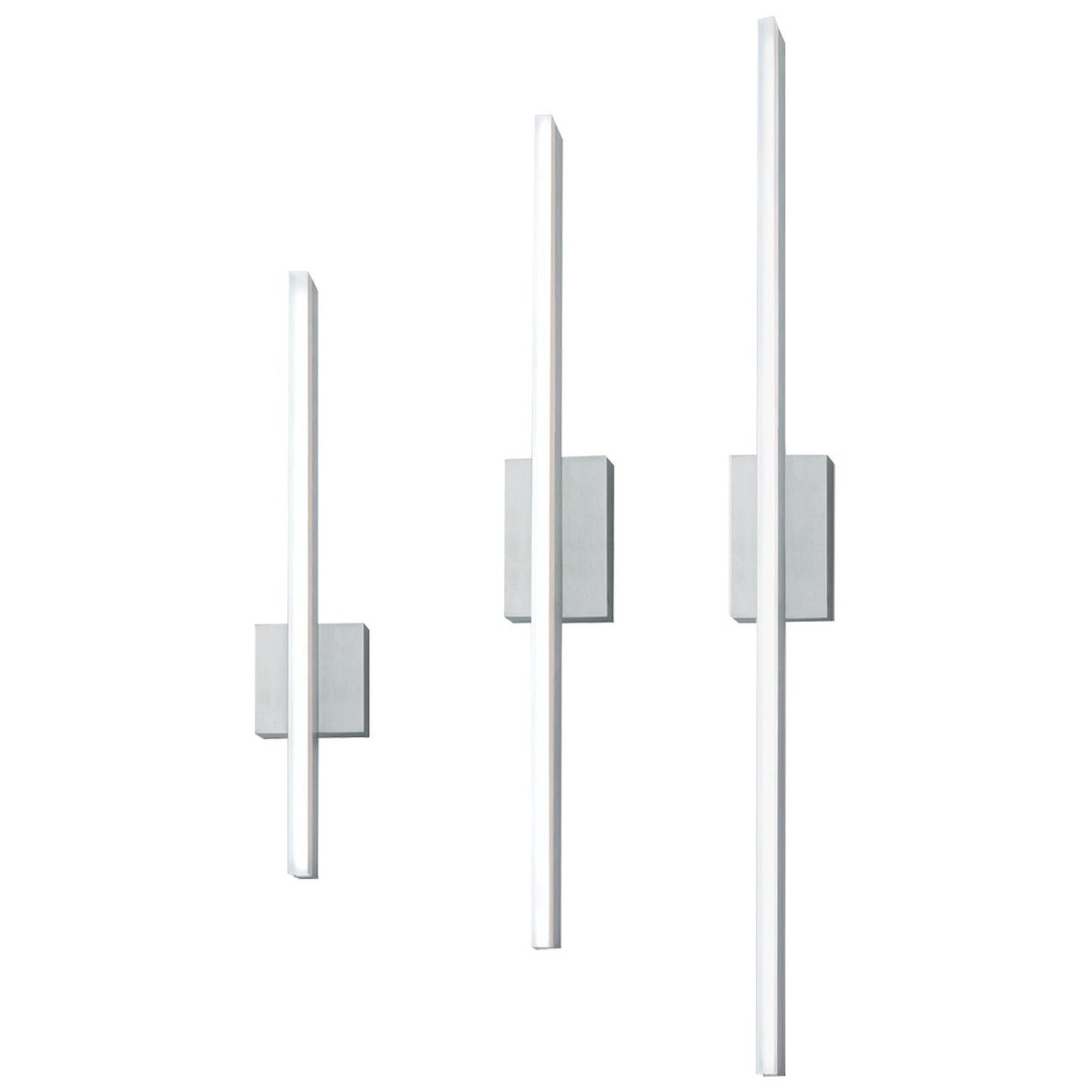 Norwell Lighting Ava 48" 1-Light Brushed Aluminum Vanity LED Sconce With Matte Opal Acrylic Diffuser