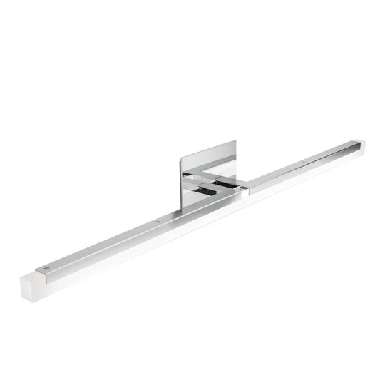 Norwell Lighting Double L 26" Linear Chrome Vanity Wall LED Sconce With Frosted Acrylic Diffuser