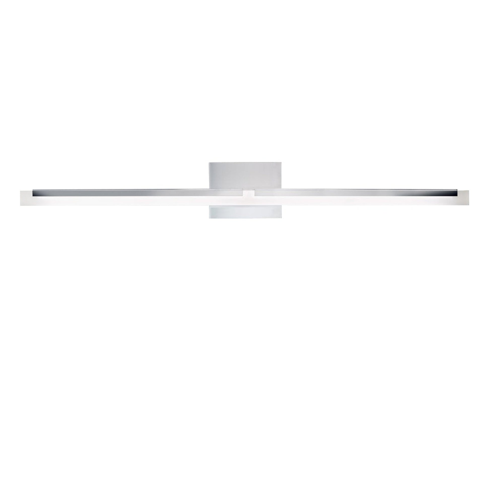 Norwell Lighting Double L 36" Linear Brushed Nickel Vanity Wall LED Sconce With Frosted Acrylic Diffuser