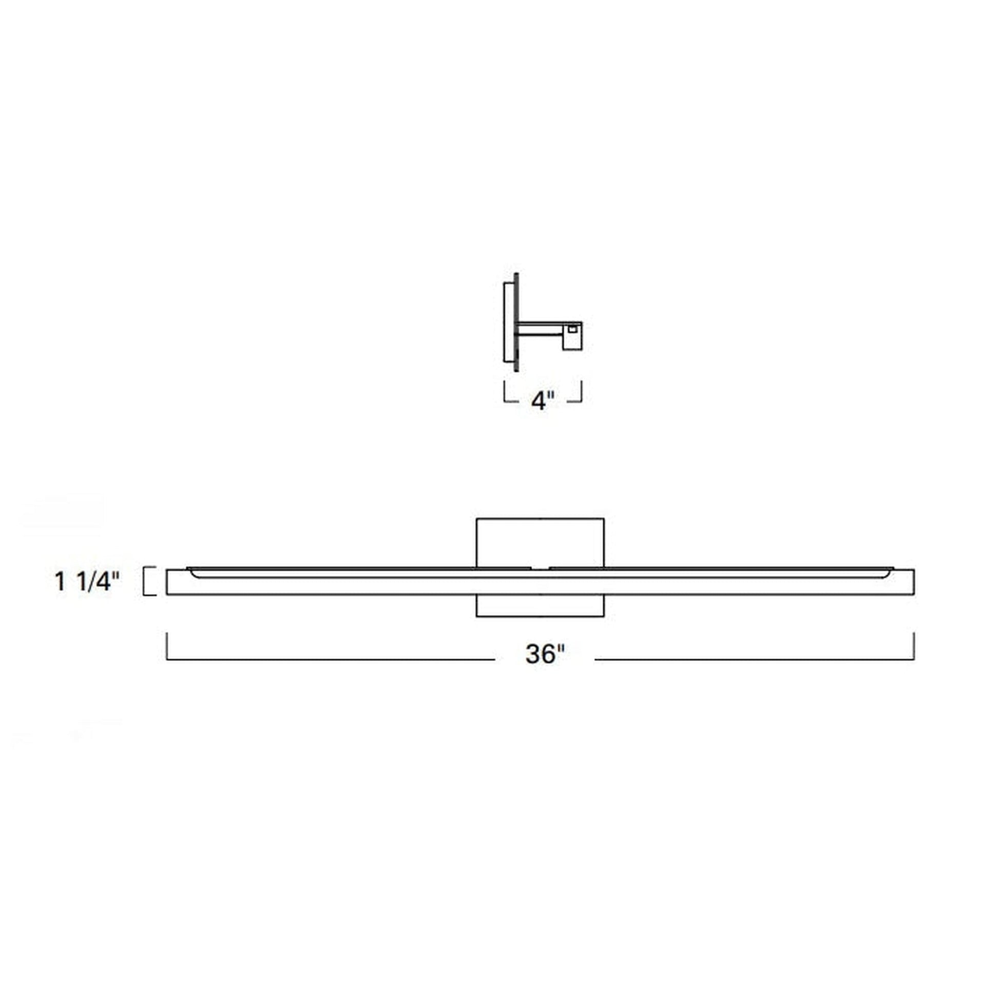 Norwell Lighting Double L 36" Linear Brushed Nickel Vanity Wall LED Sconce With Frosted Acrylic Diffuser