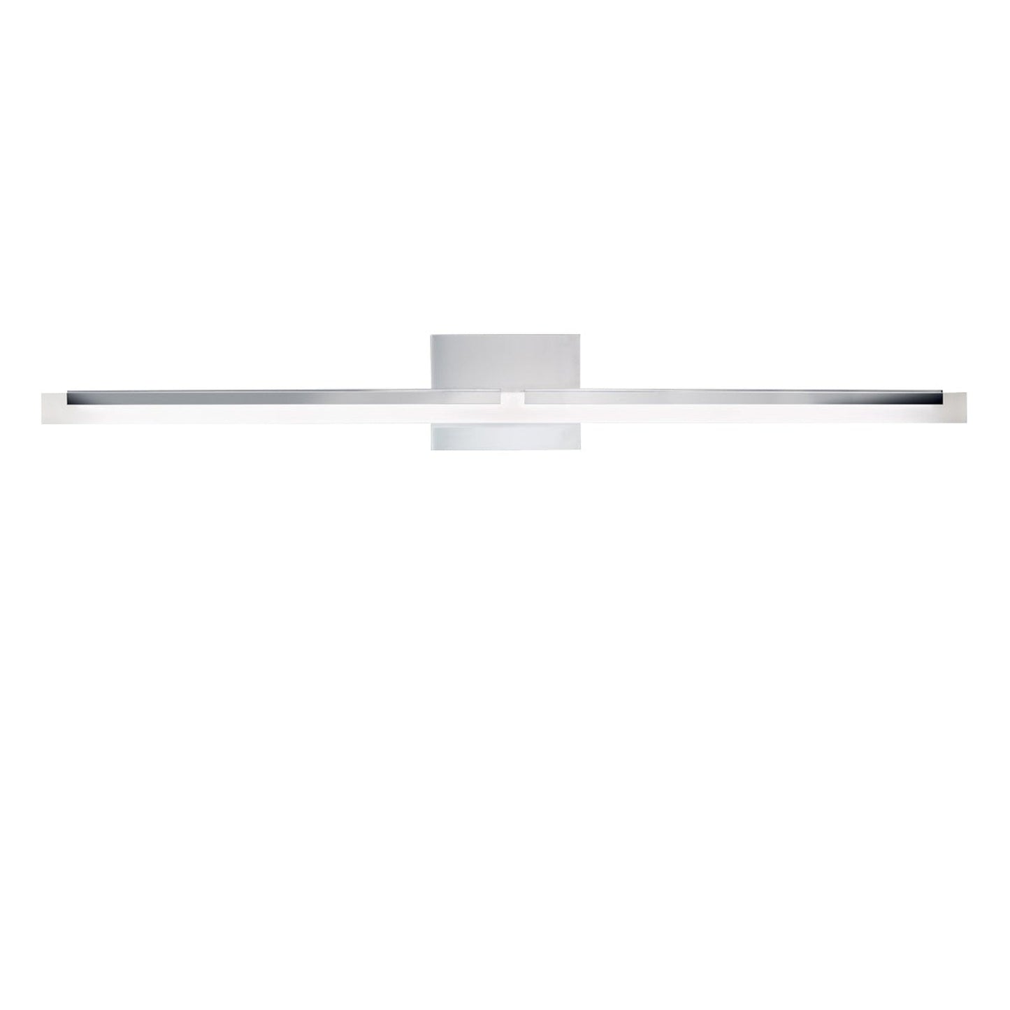 Norwell Lighting Double L 36" Linear Chrome Vanity Wall LED Sconce With Frosted Acrylic Diffuser