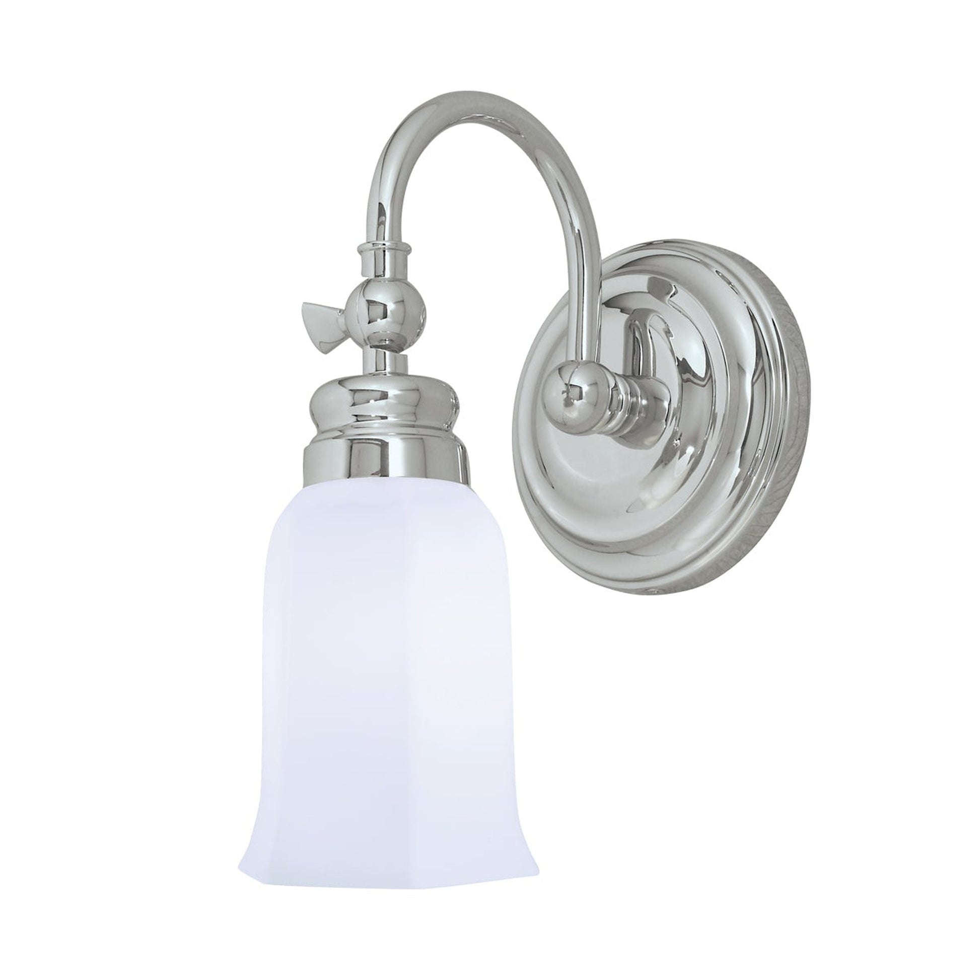 Norwell Lighting Emily 12" x 5" 1-Light Chrome Vanity Light With Hexagonal Opal Glass Diffuser