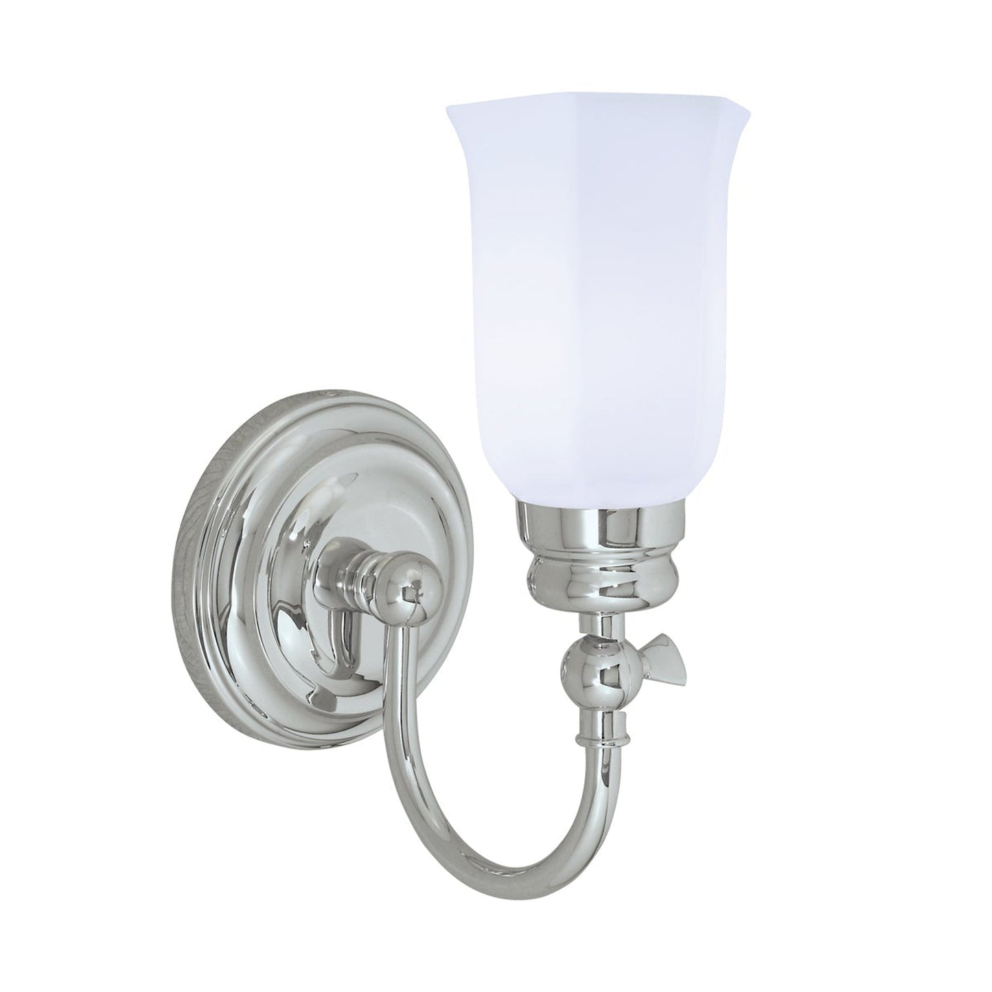 Norwell Lighting Emily 12" x 5" 1-Light Chrome Vanity Light With Hexagonal Opal Glass Diffuser