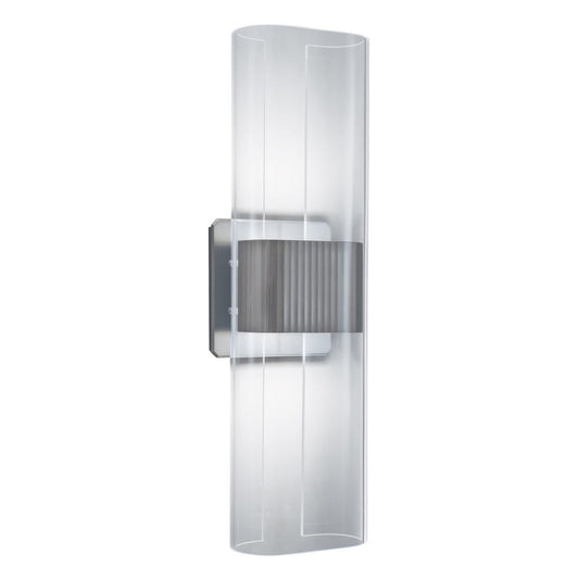 Norwell Lighting Gem 17" x 5" Brushed Nickel Indoor LED Wall Sconce With Clear Glass Diffuser