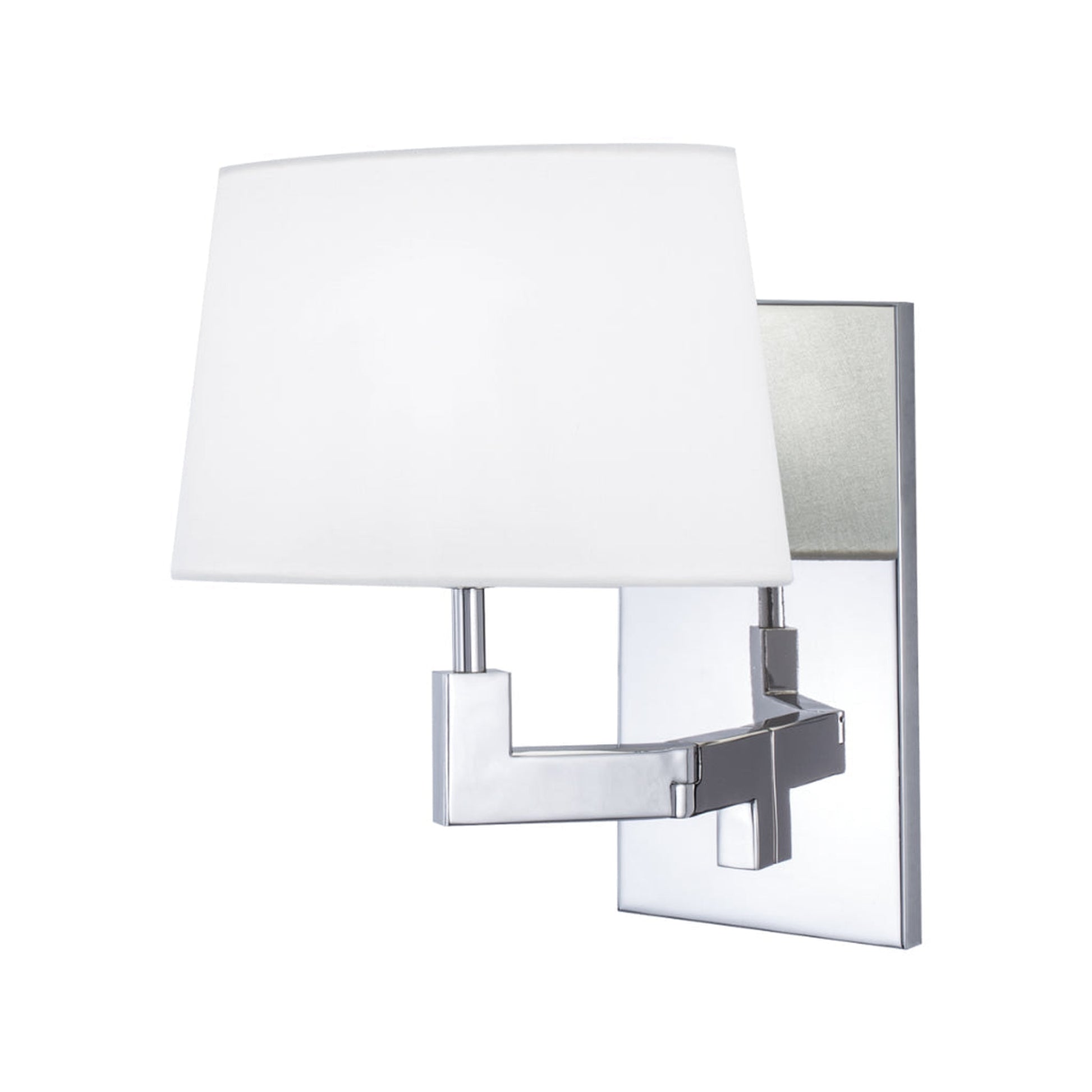 Norwell Lighting Grace 15" x 11" 1-Light Sconce Polished Nickel Indoor Wall Light With Fabric Diffuser