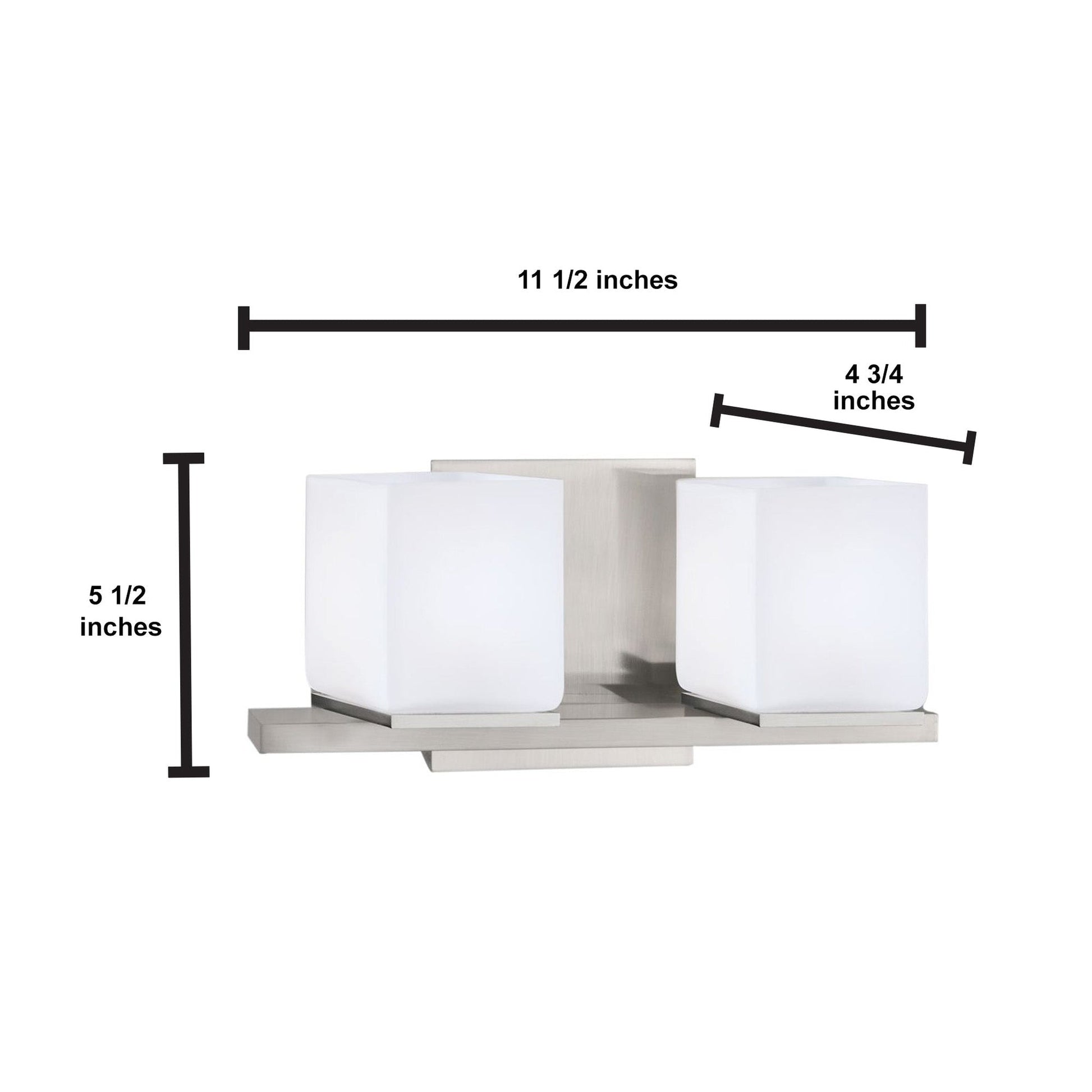 Norwell Lighting Icereto 6" x 12" 2-Light Chrome Vanity Wall Sconce With Matte Opal Glass Diffuser